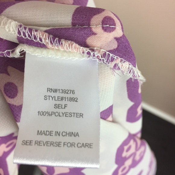 Daniel Rainn white and purple sheer top - Picture 5 of 5